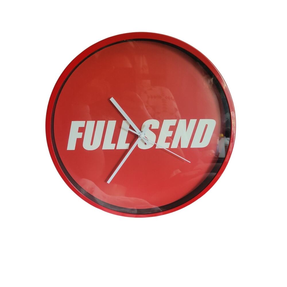 FULL SEND WALL CLOCK - RED - NELK BOYS - 14 INCH working